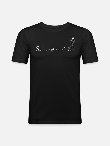Kuwait - Männer Slim Fit T-Shirt - Schwarz