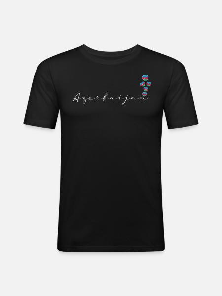 Azerbaïdjan - T-shirt près du corps Homme - noir