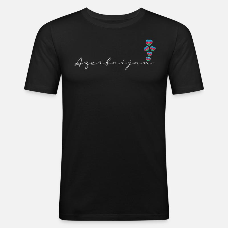 Aserbaidschan - Männer Slim Fit T-Shirt - Schwarz