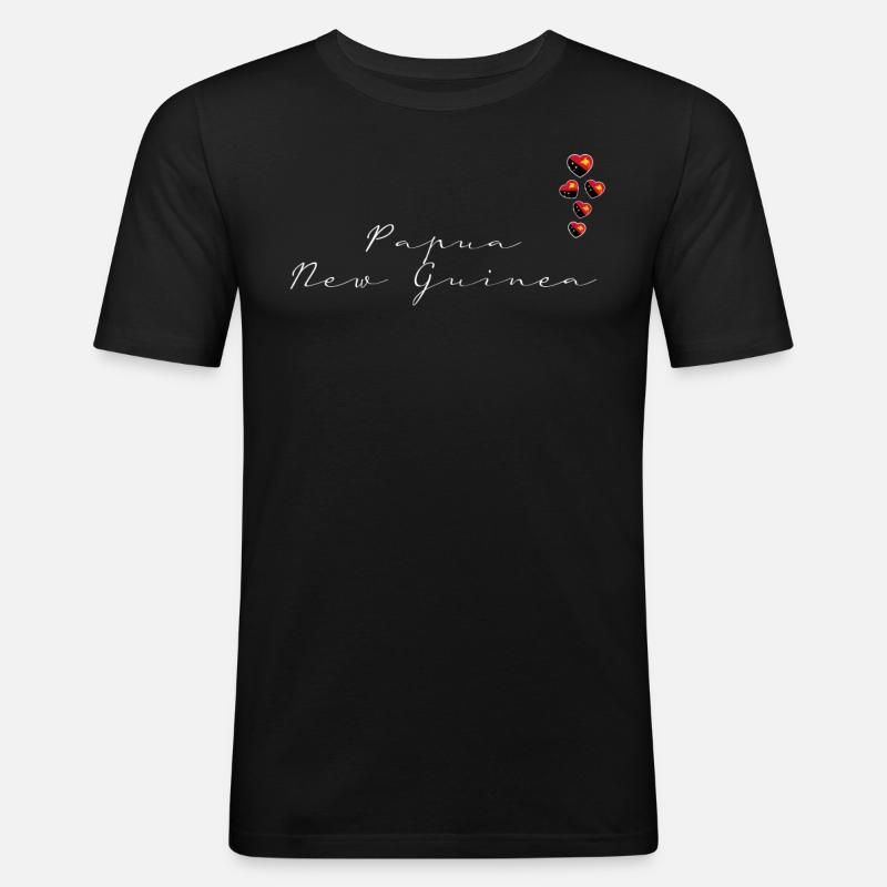 Papua-Neuguinea - Männer Slim Fit T-Shirt - Schwarz