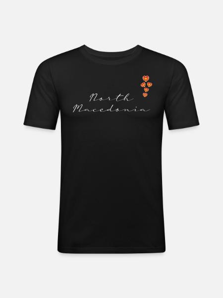 North Macedonia - Men's Slim Fit T-Shirt - black