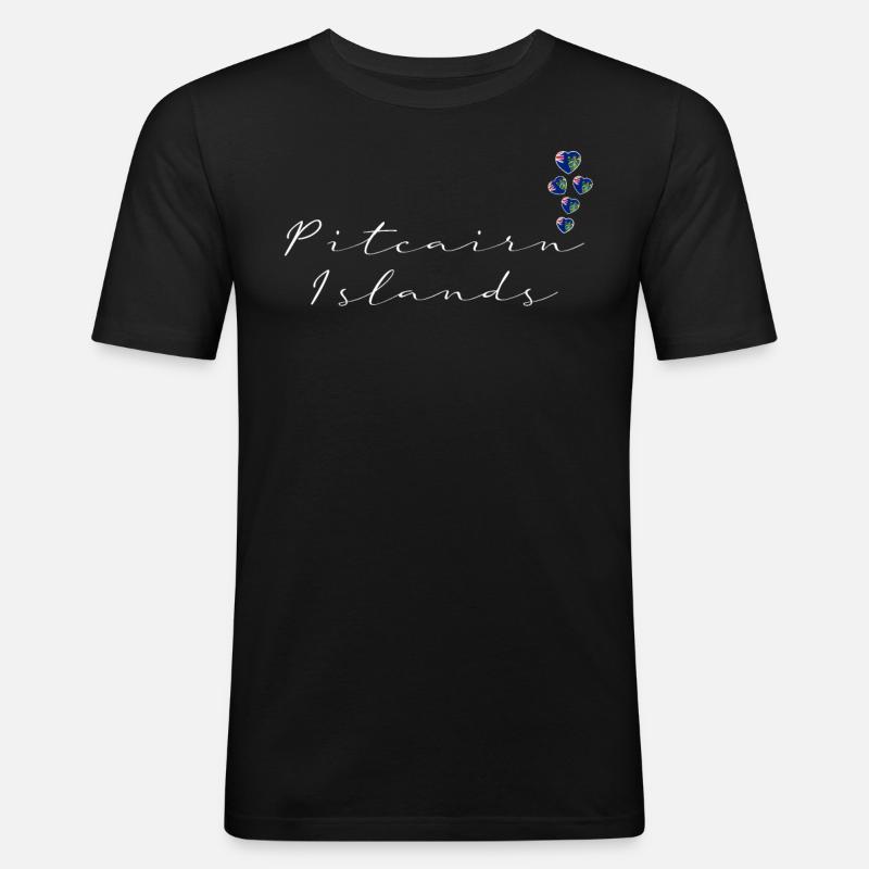 Pitcairninseln - Männer Slim Fit T-Shirt - Schwarz