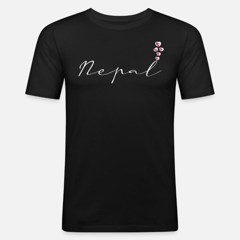 Nepal - Männer Slim Fit T-Shirt - Schwarz