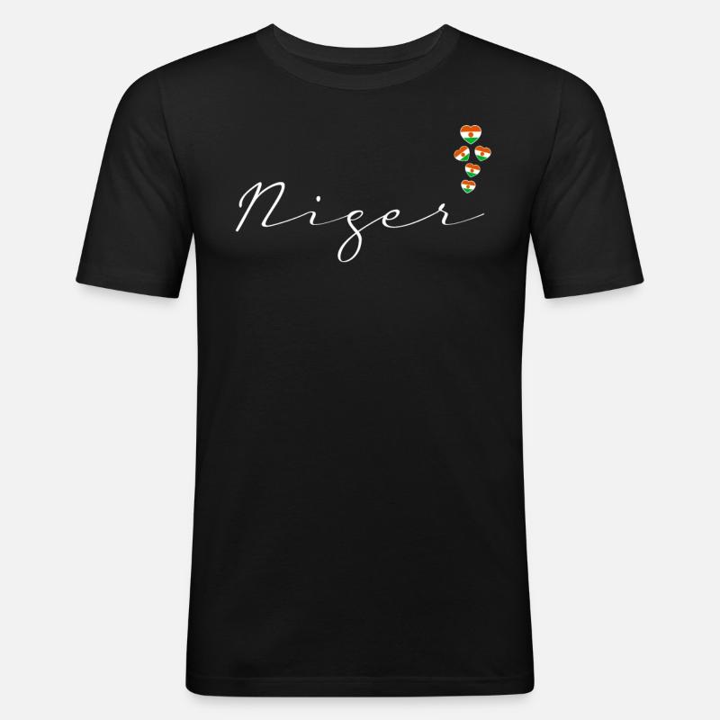 Niger - Männer Slim Fit T-Shirt - Schwarz