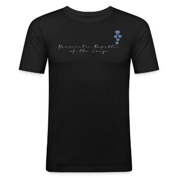 Demokratische Republik Kongo - Männer Slim Fit T-Shirt - Schwarz - Vorne - Nik (191cm)