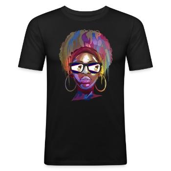 American Samoa - Men's Slim Fit T-Shirt - black - Front - Nik (191cm)