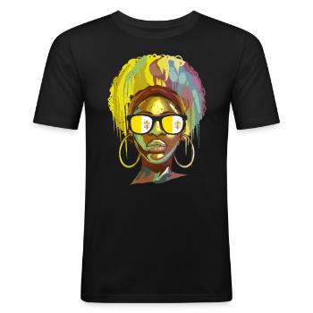Vatican - T-shirt près du corps Homme - noir - Devant - Nik (191cm)