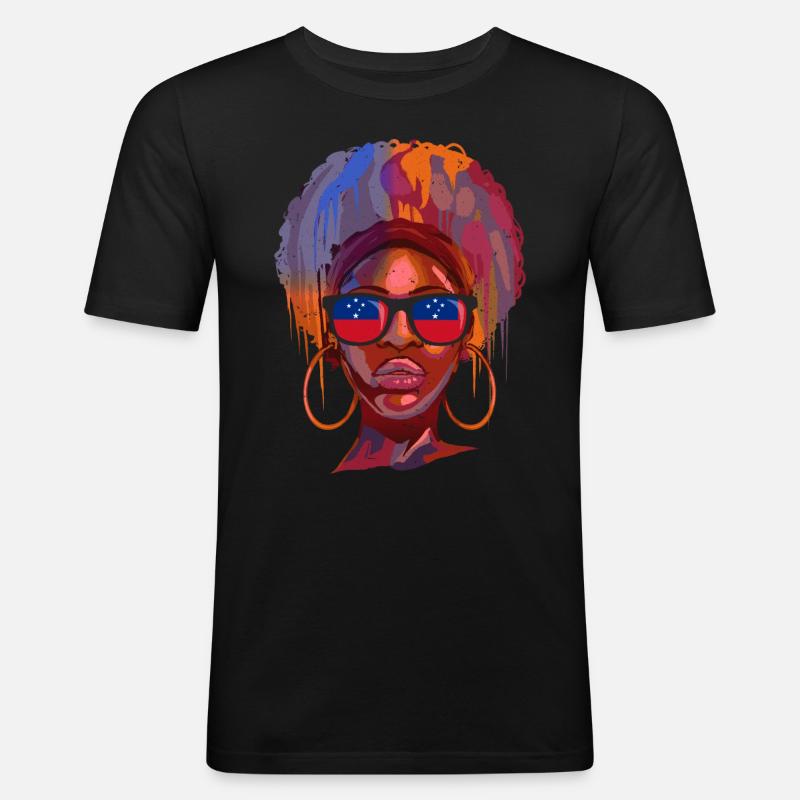 Samoa - Männer Slim Fit T-Shirt - Schwarz