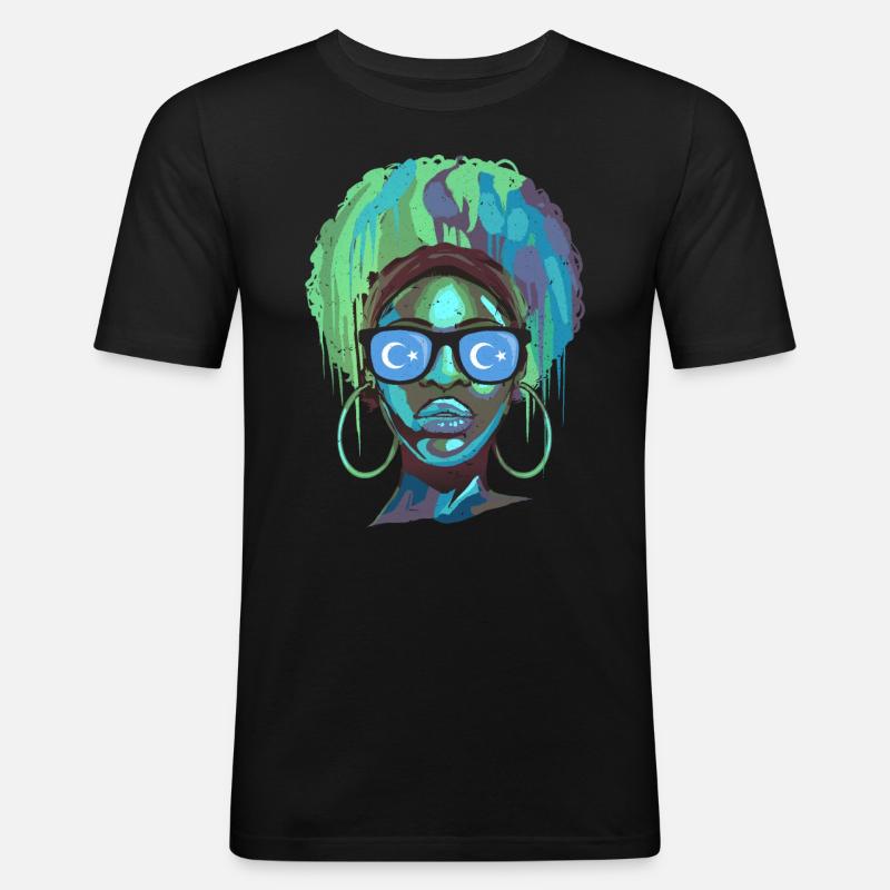 Uiguren - Männer Slim Fit T-Shirt - Schwarz