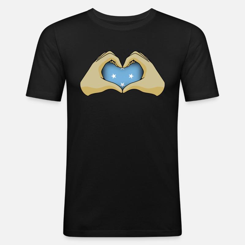 Mikronesien - Männer Slim Fit T-Shirt - Schwarz