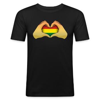 Bolivia - Men's Slim Fit T-Shirt - black - Front - Nik (191cm)
