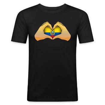 Ecuador - Men's Slim Fit T-Shirt - black - Front - Nik (191cm)