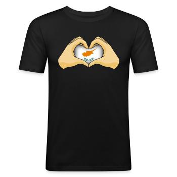 Cyprus - Men's Slim Fit T-Shirt - black - Front - Nik (191cm)