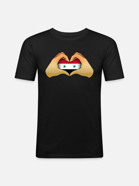 Syrie - T-shirt près du corps Homme - noir