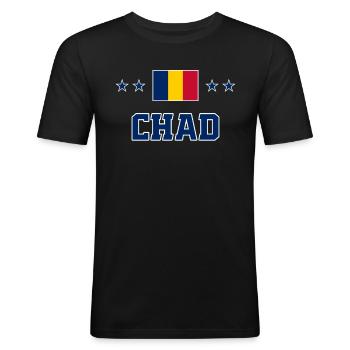 Chad - Men's Slim Fit T-Shirt - black - Front - Nik (191cm)