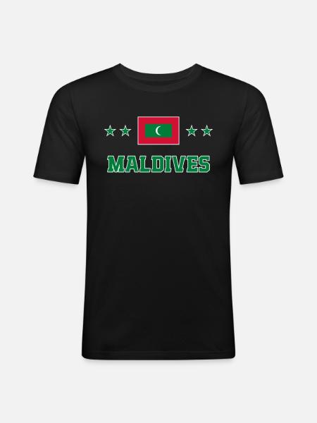 Malediven - Männer Slim Fit T-Shirt - Schwarz