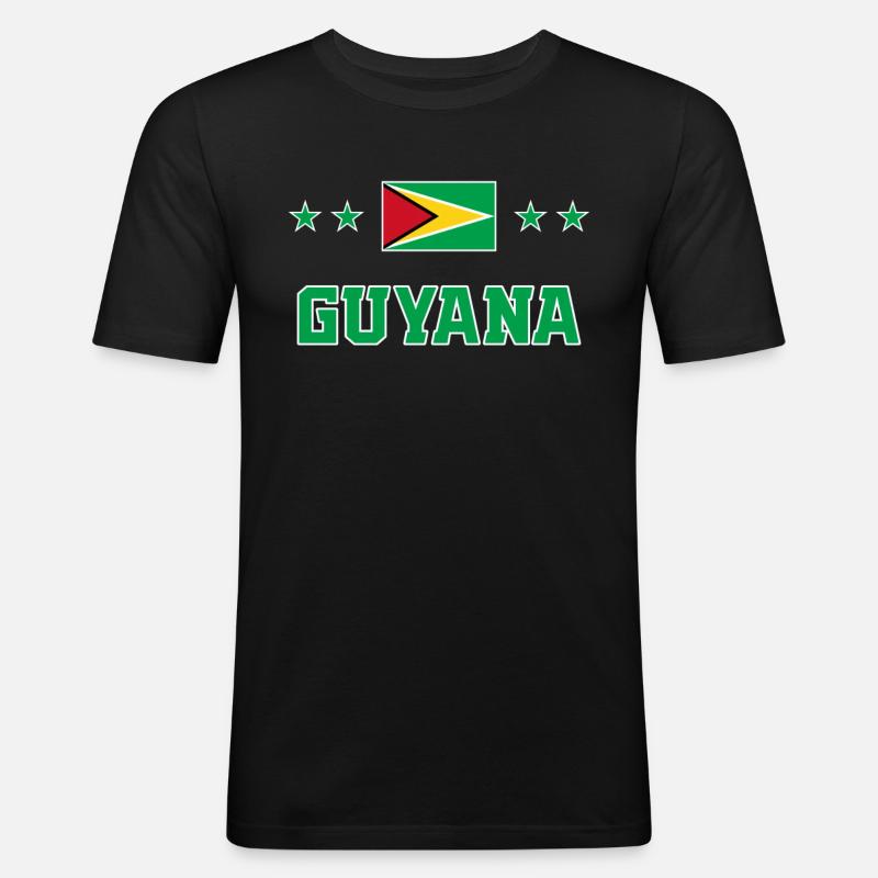 Guyana - Männer Slim Fit T-Shirt - Schwarz