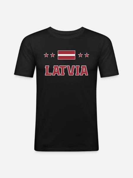 Lettonie - T-shirt près du corps Homme - noir