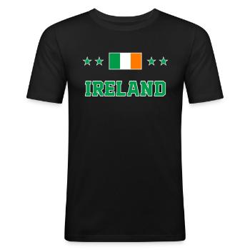 Irlande - T-shirt près du corps Homme - noir - Devant - Nik (191cm)