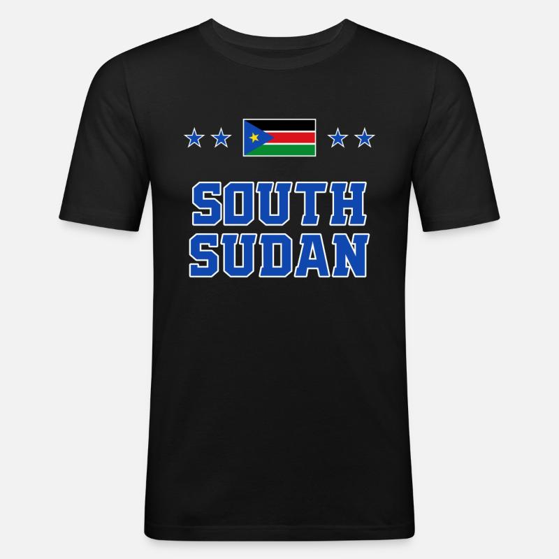 Sud Sudan - Maglietta aderente da uomo - nero