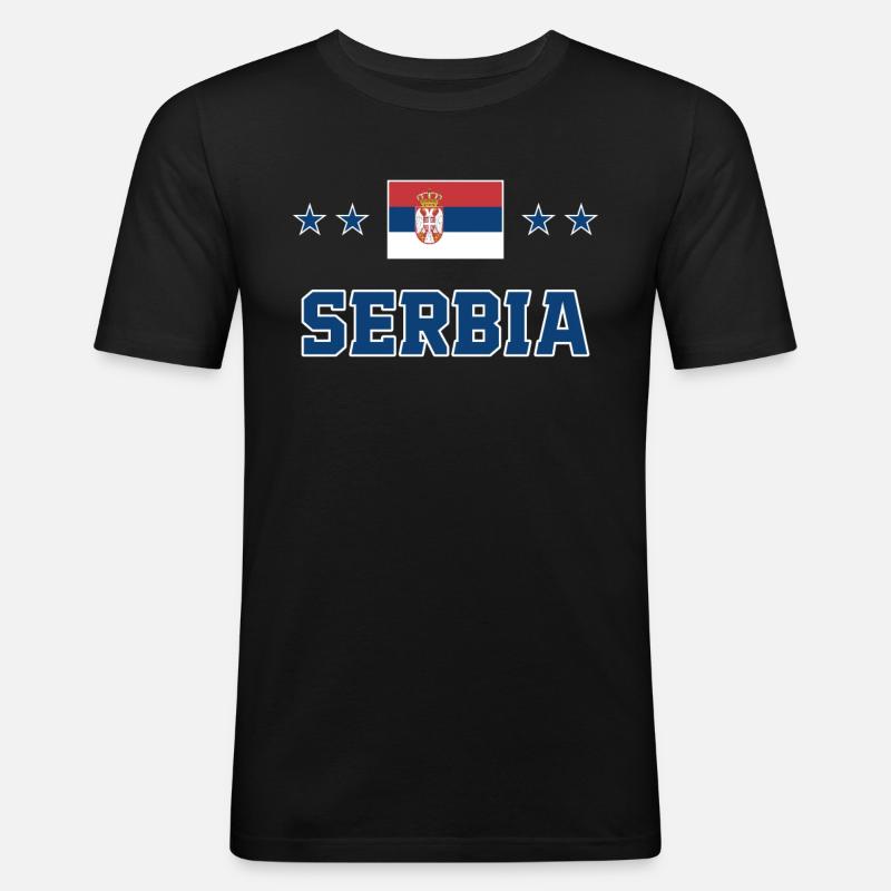 Serbien - Männer Slim Fit T-Shirt - Schwarz