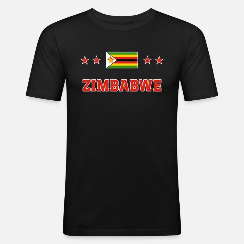 Simbabwe - Männer Slim Fit T-Shirt - Schwarz