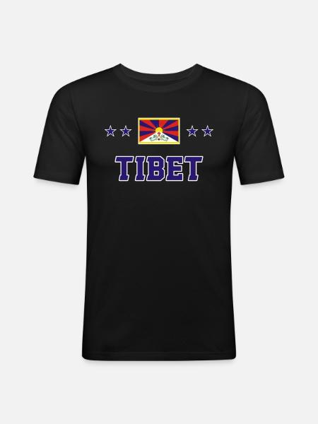 Tibet - T-shirt près du corps Homme - noir