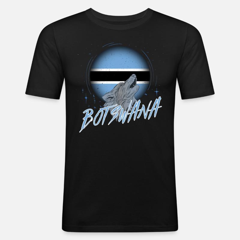 Botswana - Männer Slim Fit T-Shirt - Schwarz