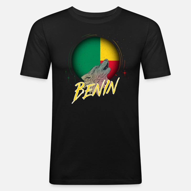 Benin - Männer Slim Fit T-Shirt - Schwarz