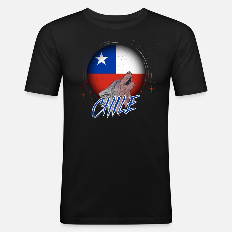 Chile - Männer Slim Fit T-Shirt - Schwarz