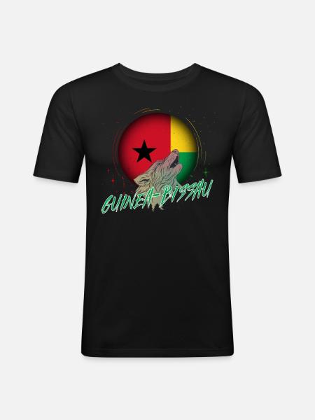 Guinea-Bissau - Männer Slim Fit T-Shirt - Schwarz