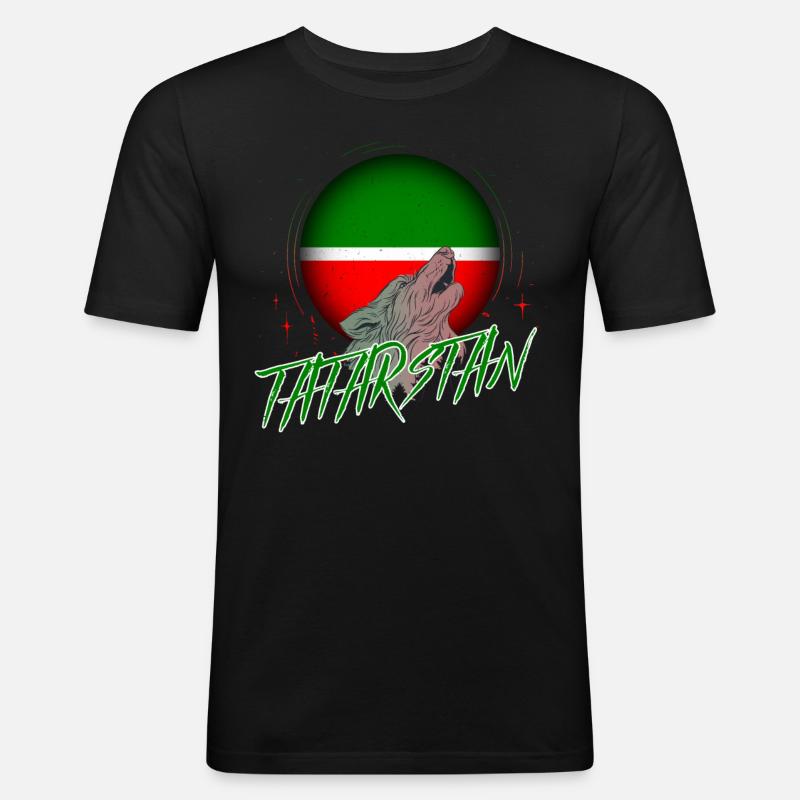Tatarstan - Männer Slim Fit T-Shirt - Schwarz
