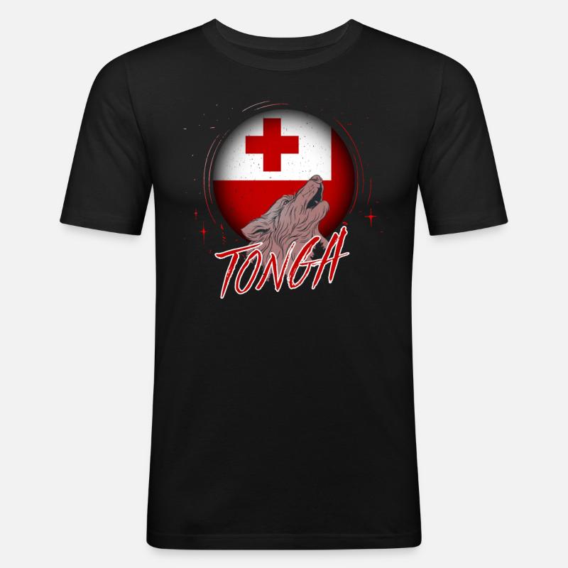 Tonga - Männer Slim Fit T-Shirt - Schwarz
