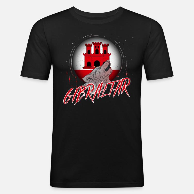 Gibraltar - Männer Slim Fit T-Shirt - Schwarz