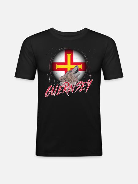 Guernesey - T-shirt près du corps Homme - noir