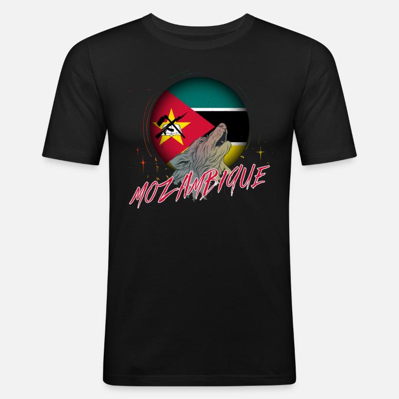 Mosambik - Männer Slim Fit T-Shirt - Schwarz
