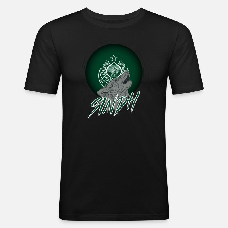 Sindh - Männer Slim Fit T-Shirt - Schwarz