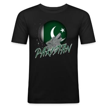 Pakistan - Men's Slim Fit T-Shirt - black - Front - Nik (191cm)