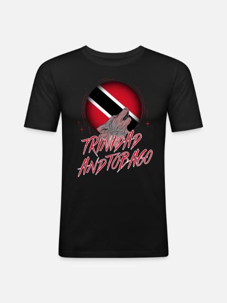 Trinité et Tobago - T-shirt près du corps Homme - noir