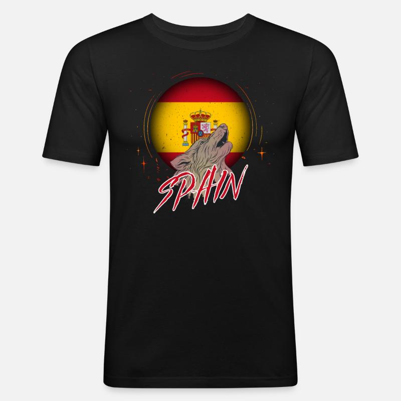 Spanien - Männer Slim Fit T-Shirt - Schwarz