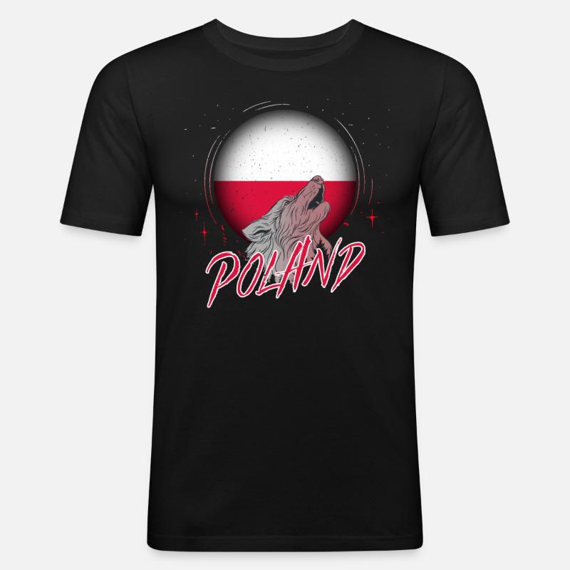 Polen - Männer Slim Fit T-Shirt - Schwarz