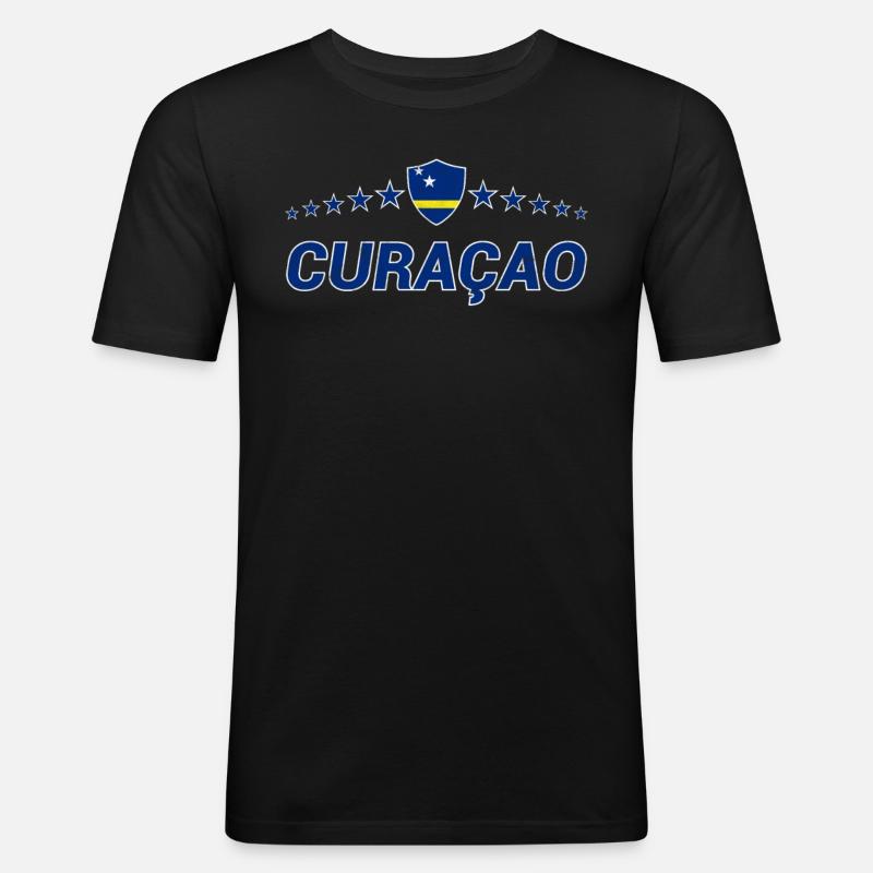 Curaçao - Männer Slim Fit T-Shirt - Schwarz