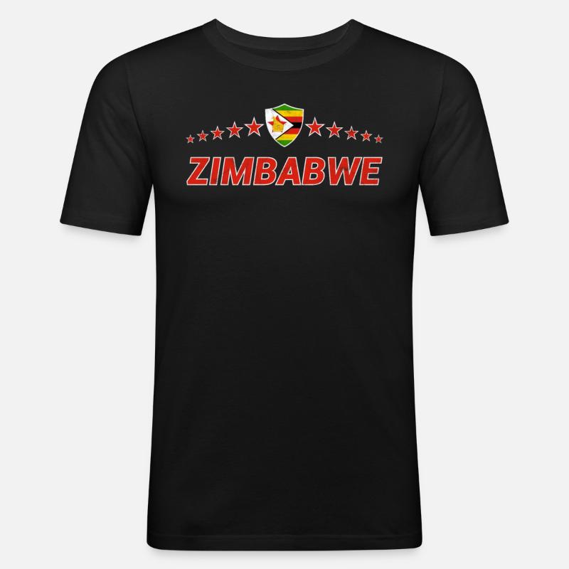 Simbabwe - Männer Slim Fit T-Shirt - Schwarz