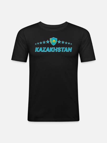 Kazakhstan - Men's Slim Fit T-Shirt - black