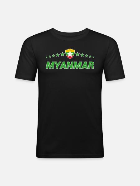 Myanmar - Men's Slim Fit T-Shirt - black