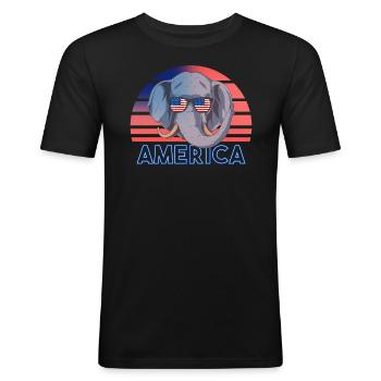 Amérique du Nord - T-shirt près du corps Homme - noir - Devant - Nik (191cm)