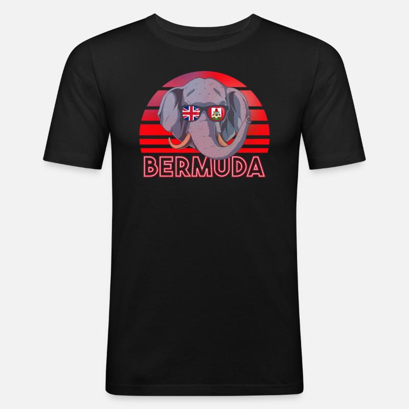 Bermuda - Männer Slim Fit T-Shirt - Schwarz