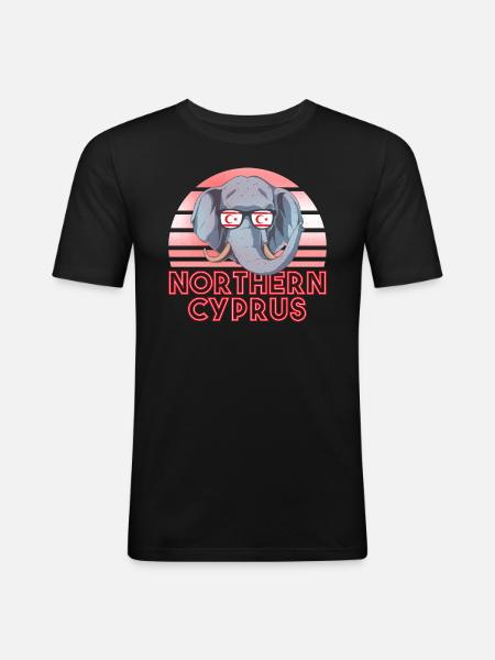Nordzypern - Männer Slim Fit T-Shirt - Schwarz