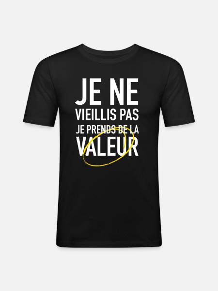 A1 - T-shirt près du corps Homme - noir