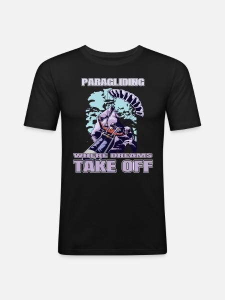 Paragliding: Where Dreams Take Off - Men's Slim Fit T-Shirt - black